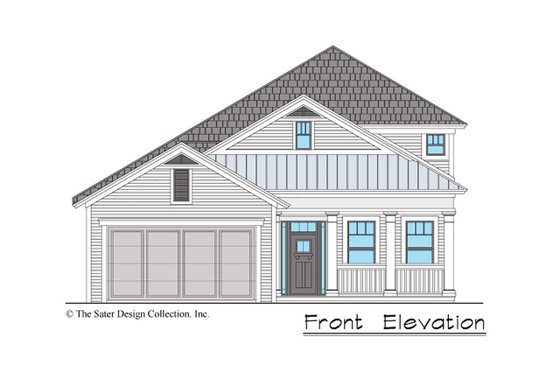 Exterior - Front Elevation 3 for Country House Plan #930-495 - 4 bed, 3 bath