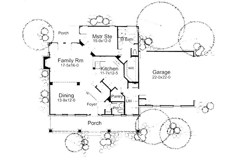 Architectural House Design - Floor Plan - Main Floor for Craftsman House Plan #120-156 - 3 bed, 3 bath
