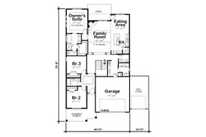 Floor Plan - Main Floor for Ranch House Plan #20-2299 - 3 bed, 2.5 bath