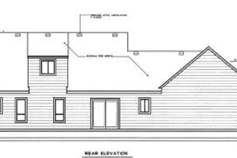 Home Plan - Exterior - Rear Elevation for Colonial House Plan #98-207 - 3 bed, 2 bath