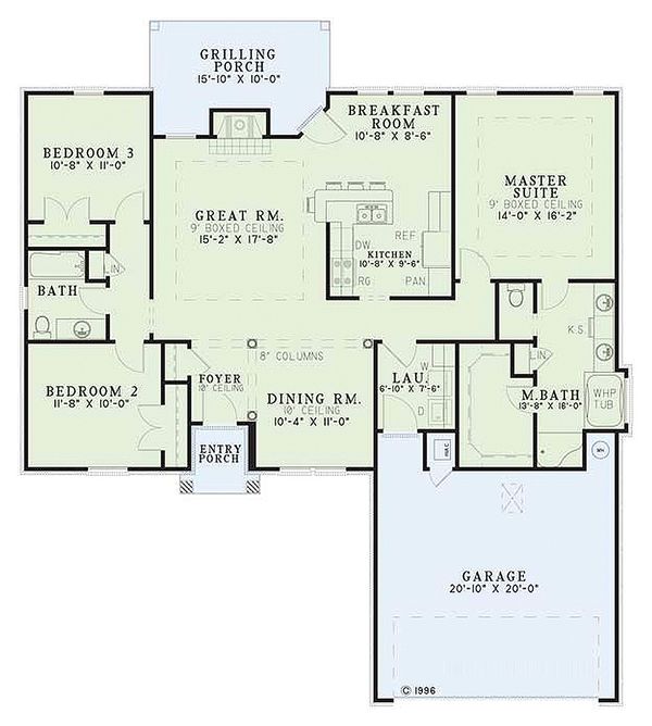 House Design - Traditional Floor Plan - Main Floor Plan #17-1145