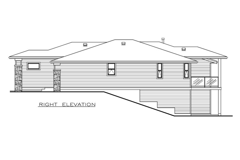 Dream House Plan - Exterior - Other Elevation for Prairie House Plan #1100-19 - 3 bed, 2 bath