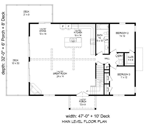 Country Floor Plan - Main Floor Plan #932-573