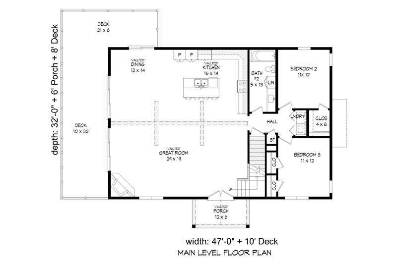 Dream House Plan - Floor Plan - Main Floor for Country House Plan #932-573 - 4 bed, 3 bath