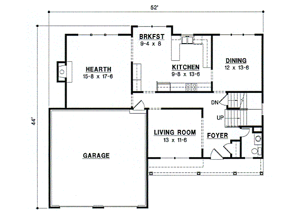Traditional Floor Plan - Main Floor Plan #67-537