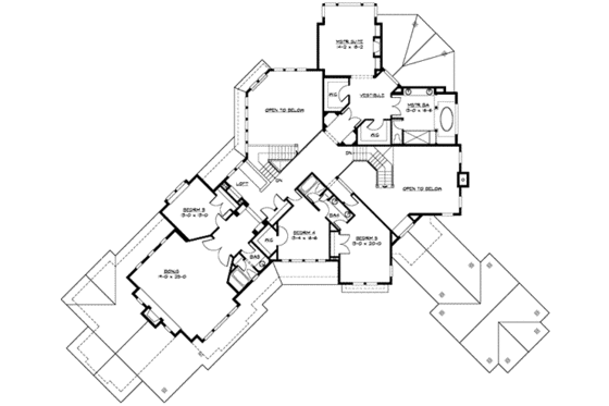 Floor Plan - Upper Floor for Craftsman House Plan #132-179 - 5 bed, 4.5 bath