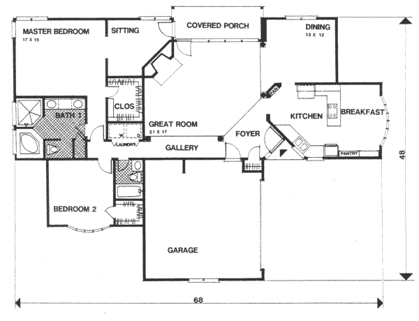 Traditional Floor Plan - Main Floor Plan #30-162