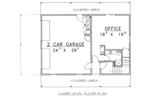Floor Plan - Lower Floor for Traditional House Plan #117-535 - 2 bed, 3 bath