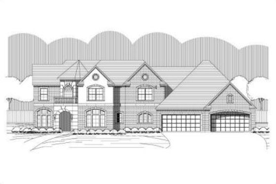 Exterior - Front Elevation for Traditional House Plan #411-241 - 4 bed, 3 bath