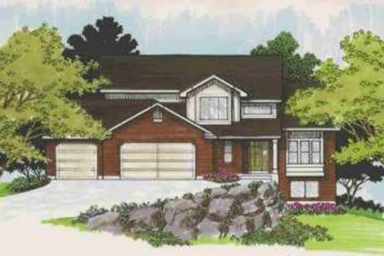 Exterior - Front Elevation for Traditional House Plan #308-117 - 4 bed, 3 bath