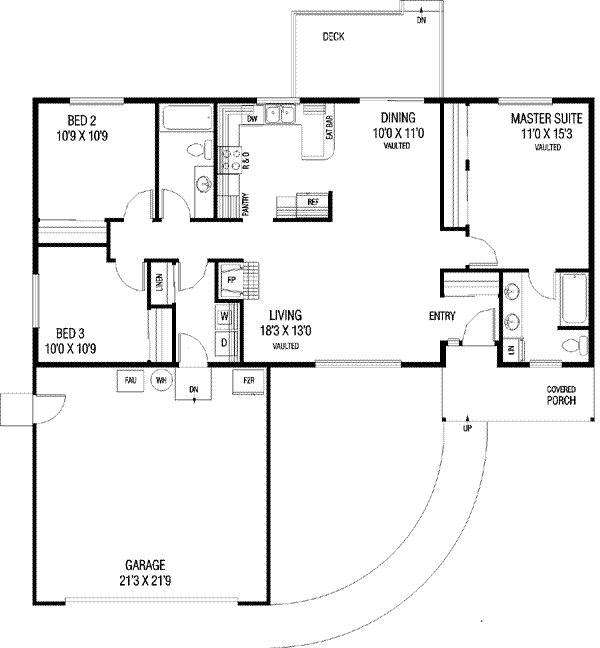 House Design - Traditional Floor Plan - Main Floor Plan #60-551