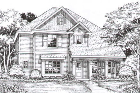 Exterior - Front Elevation for European House Plan #141-238 - 3 bed, 2.5 bath