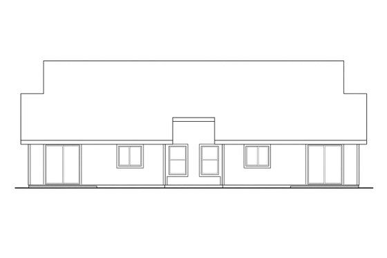 Exterior - Rear Elevation for Traditional House Plan #124-679 - 3 bed, 2 bath