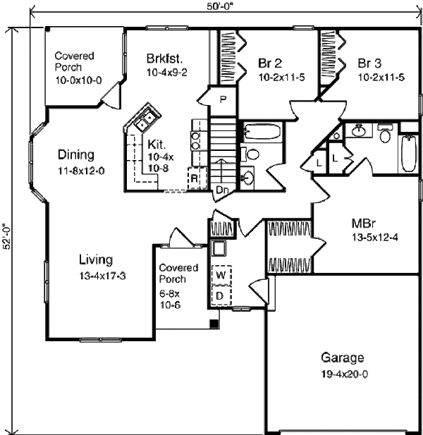 Traditional Floor Plan - Main Floor Plan #22-101