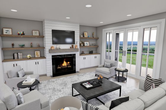 Interior - Family Room 1 for Craftsman House Plan #51-1300 - 3 bed, 3.5 bath