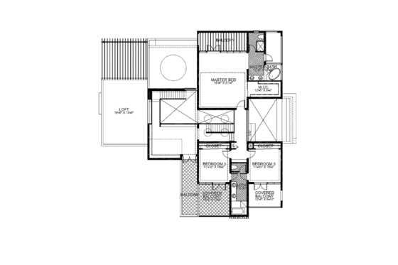 Floor Plan - Upper Floor for Modern House Plan #420-240 - 4 bed, 5.5 bath