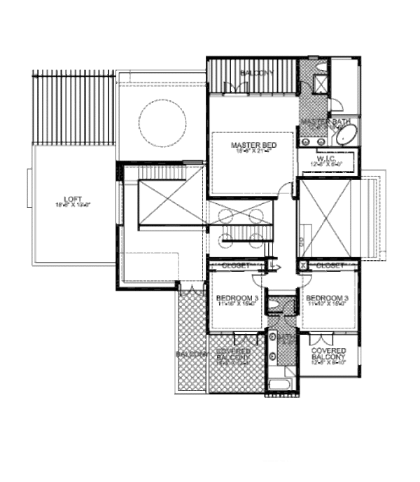 Modern Floor Plan - Upper Floor Plan #420-240