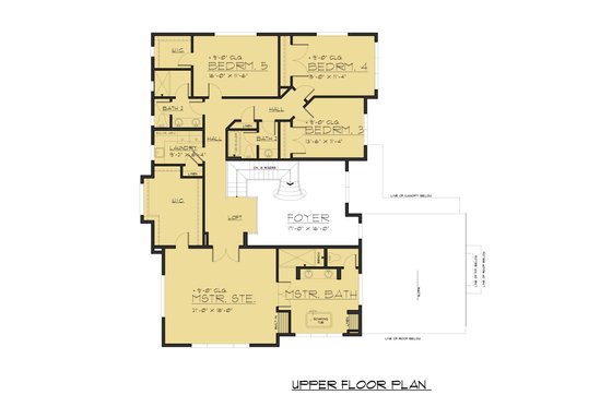 Floor Plan - Upper Floor for Modern House Plan #1066-87 - 5 bed, 4.5 bath