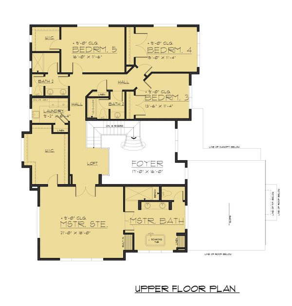 Architectural House Design - Modern Floor Plan - Upper Floor Plan #1066-87