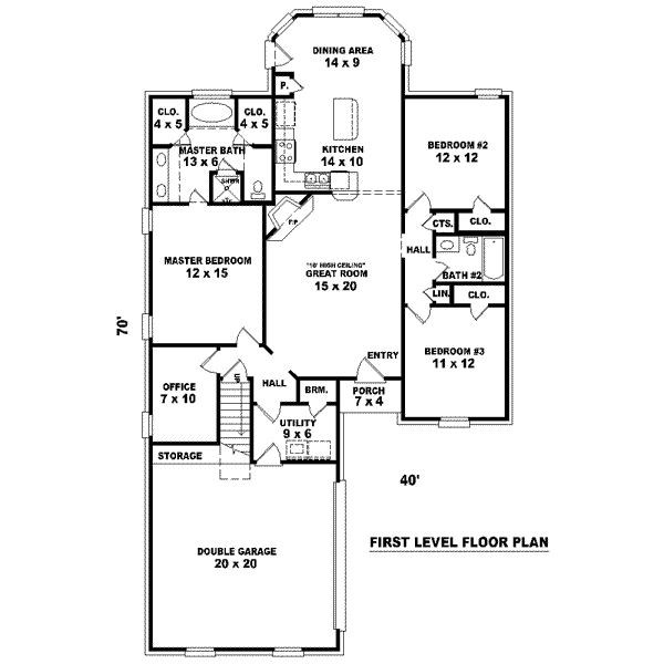 Cottage Floor Plan - Main Floor Plan #81-1442