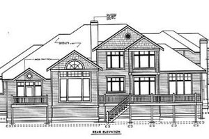 Exterior - Rear Elevation for Traditional House Plan #97-211 - 4 bed, 3.5 bath