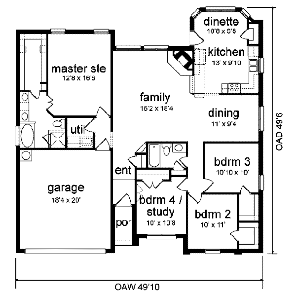 Traditional Floor Plan - Main Floor Plan #84-124