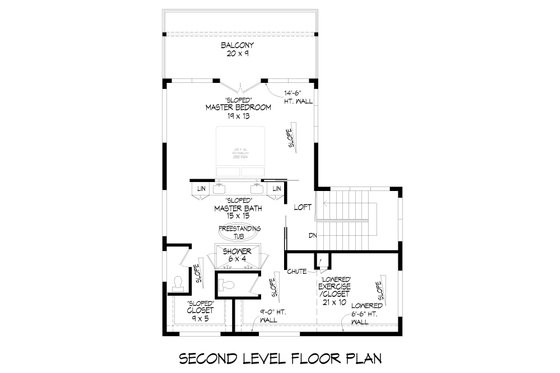 Floor Plan - Upper Floor for Modern House Plan #932-866 - 3 bed, 2 bath