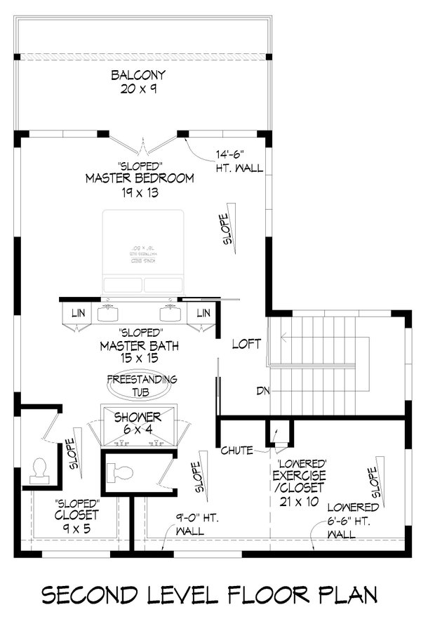 Modern Floor Plan - Upper Floor Plan #932-866