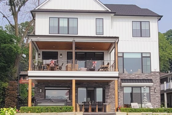 Exterior - Rear Elevation 3 for Farmhouse House Plan #1057-32 - 5 bed, 4.5 bath