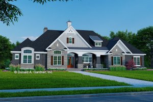 European Exterior - Front Elevation Plan #929-1023