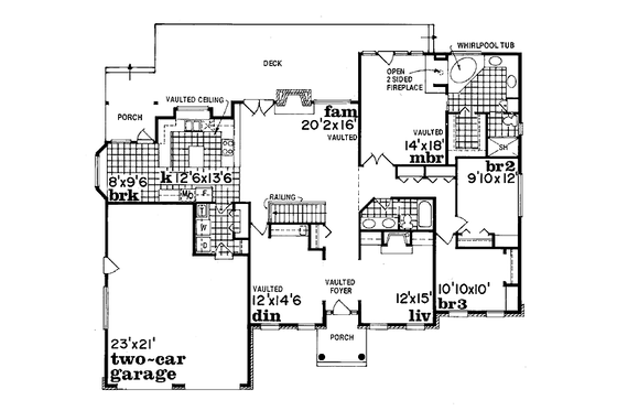 Floor Plan - Main Floor for Traditional House Plan #47-278 - 3 bed, 2 bath