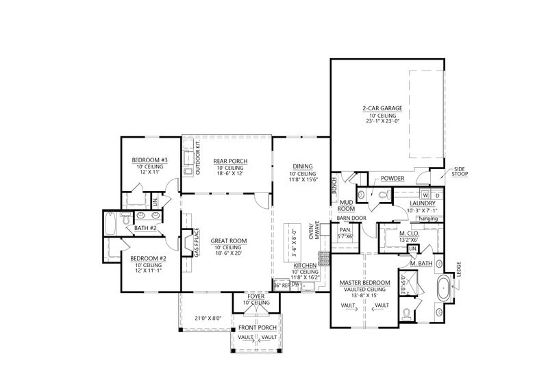 Farmhouse Style House Plan - 3 Beds 2.5 Baths 1993 Sq/Ft Plan #1074-55 ...