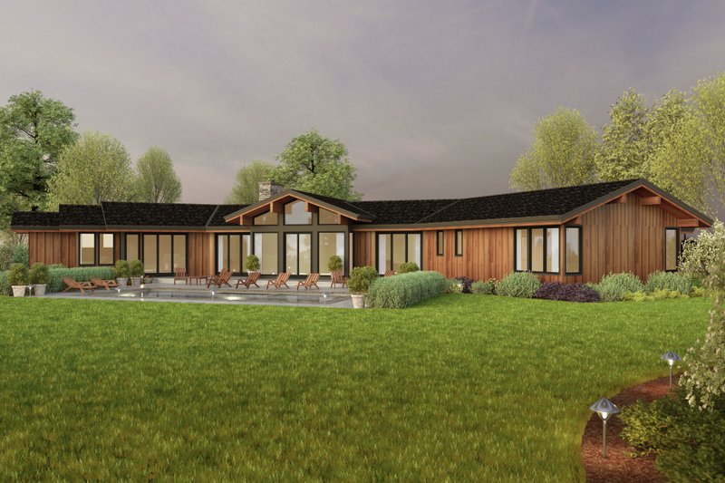 Architectural House Design - Exterior - Rear Elevation 1 for Contemporary House Plan #48-1050 - 3 bed, 3.5 bath
