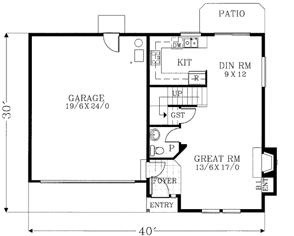 Traditional Floor Plan - Main Floor Plan #53-348