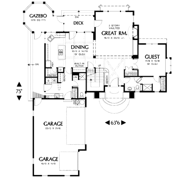 Home Plan - Traditional Floor Plan - Main Floor Plan #48-382