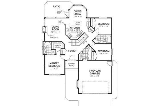 Traditional house plan, floor plan