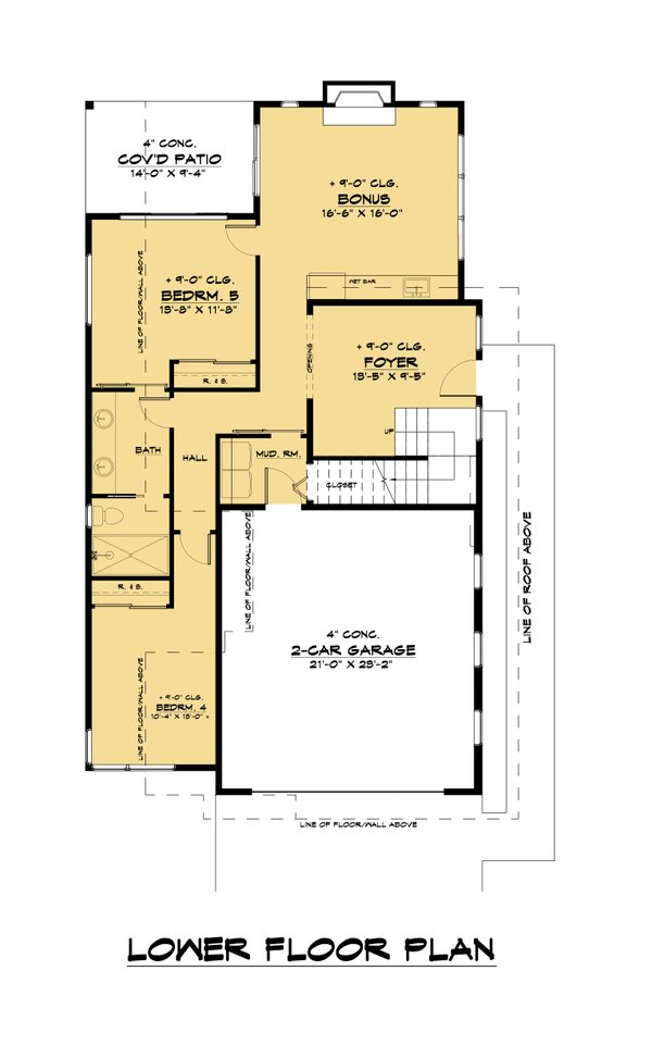 Dream House Plan - Modern Floor Plan - Lower Floor Plan #1066-150