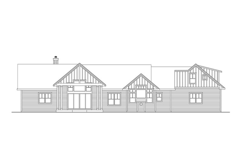 House Design - Exterior - Rear Elevation for Craftsman House Plan #124-1439 - 4 bed, 3.5 bath
