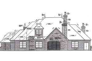 Exterior - Rear Elevation for European House Plan #310-962 - 3 bed, 3.5 bath