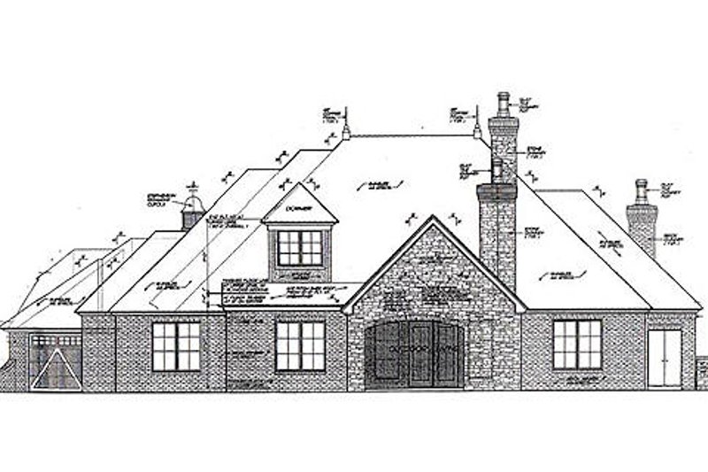 Architectural House Design - Exterior - Rear Elevation for European House Plan #310-962 - 3 bed, 3.5 bath
