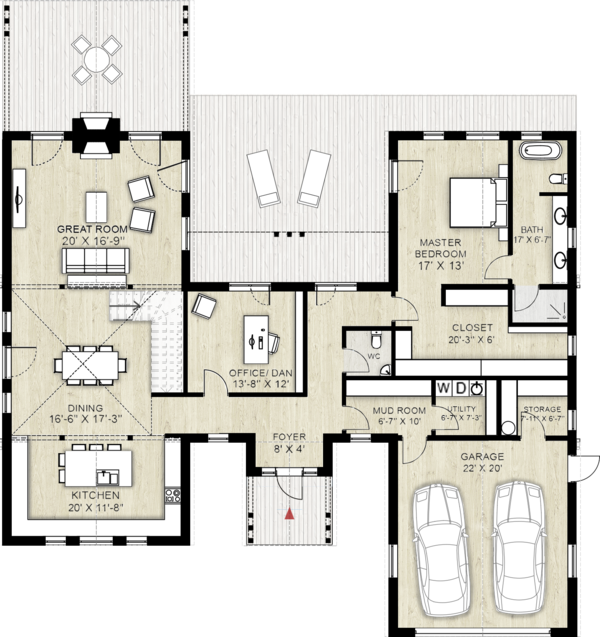 Farmhouse Floor Plan - Main Floor Plan #924-5