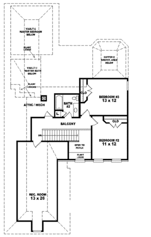 European Floor Plan - Upper Floor Plan #81-864