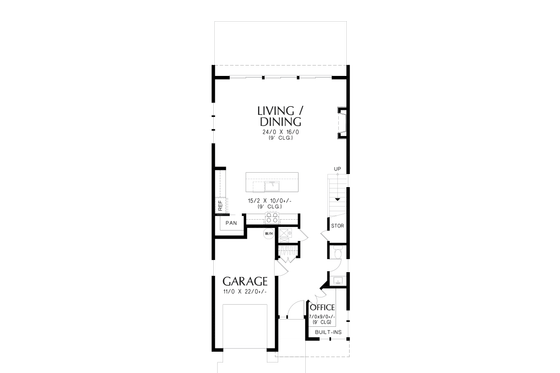 Floor Plan - Main Floor for Contemporary House Plan #48-1144 - 3 bed, 2.5 bath