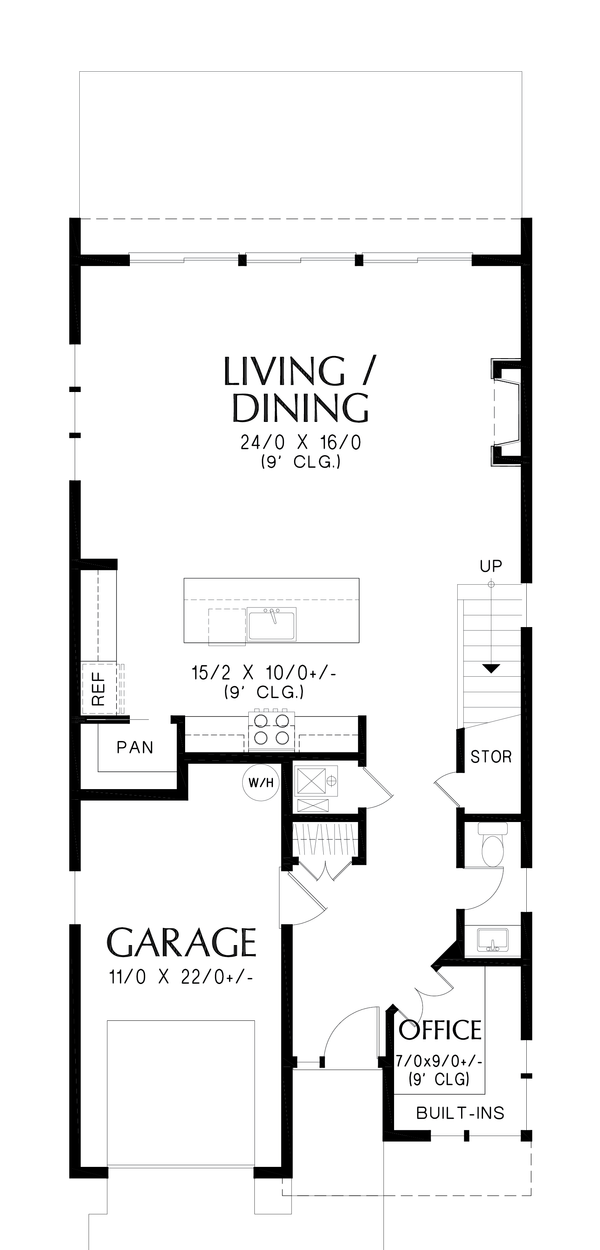 House Blueprint - Contemporary Floor Plan - Main Floor Plan #48-1144