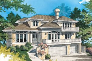 Mediterranean style home, front elevation