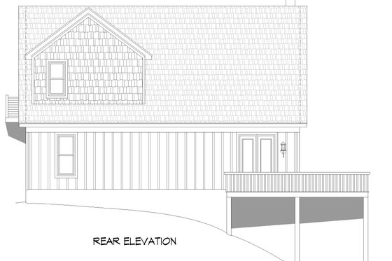 Exterior - Rear Elevation for Traditional House Plan #932-428 - 3 bed, 2 bath