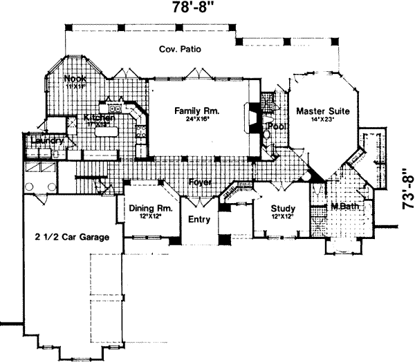 European Floor Plan - Main Floor Plan #135-128