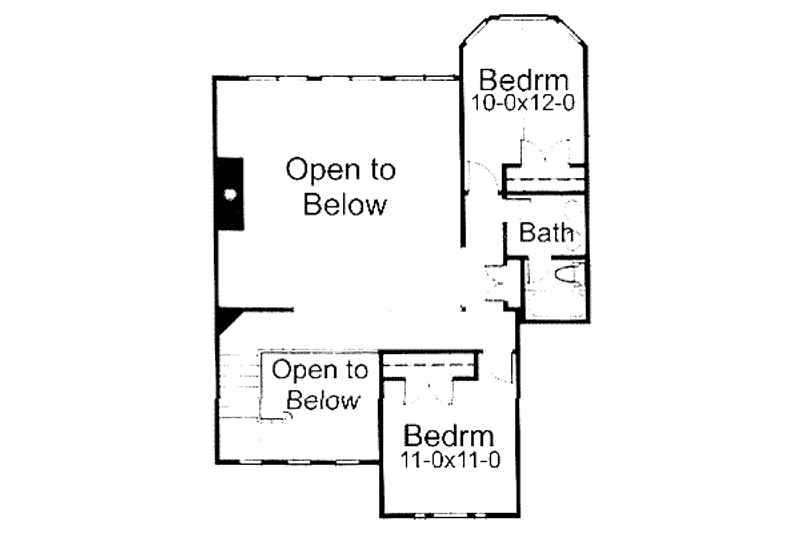 House Blueprint - Floor Plan - Upper Floor for European House Plan #120-131 - 3 bed, 3 bath
