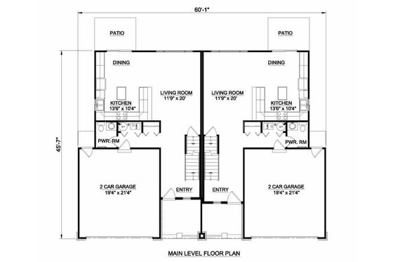 Floor Plan - Main Floor for Traditional House Plan #116-284 - 3 bed, 2.5 bath