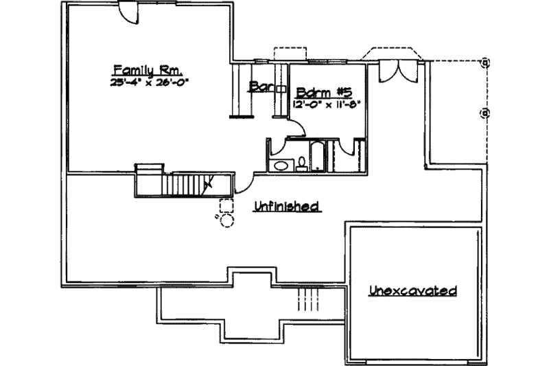 Dream House Plan - Floor Plan - Lower Floor for Traditional House Plan #31-106 - 3 bed, 2 bath